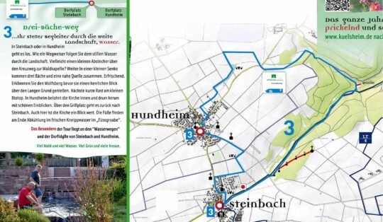 Drei-Bäche-Weg Wanderung - Kartenausschnitt